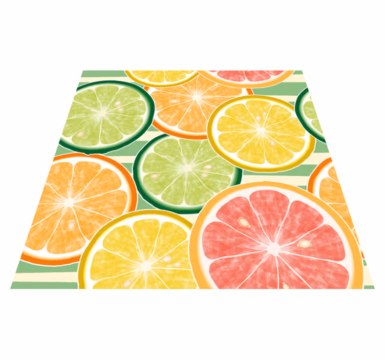 Alfombra vinílica cocina pegatinas de cítricos - TenVinilo