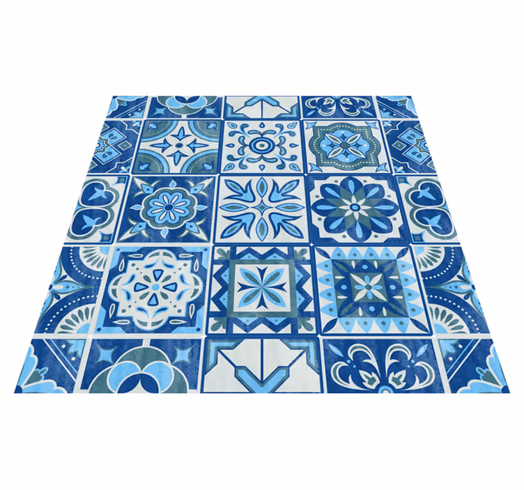 Alfombra vinílica cocina adhesivo cerámico talavera - TenVinilo