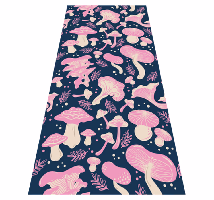 Alfombra vinílica cocina patrón de setas rosas - TenVinilo