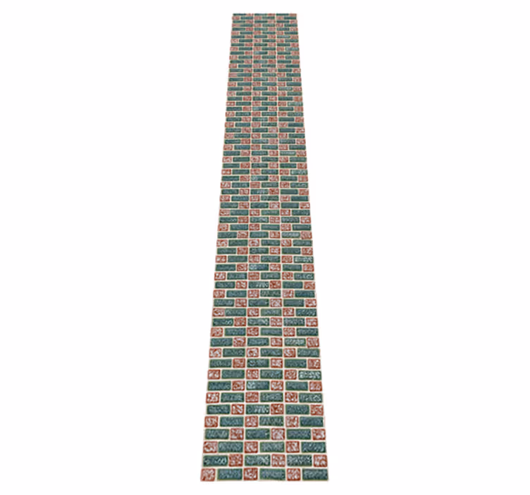 Alfombra vinílica cocina azulejos de ladrillo simple - TenVinilo