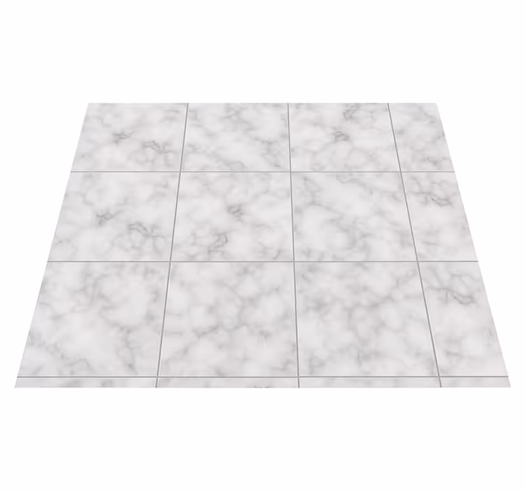 Alfombra vinílica cocina azulejo cuadrado mármol blanco - TenVinilo