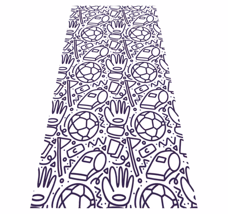 Alfombra vinílica dormitorio diseño deportivo doodle - TenVinilo
