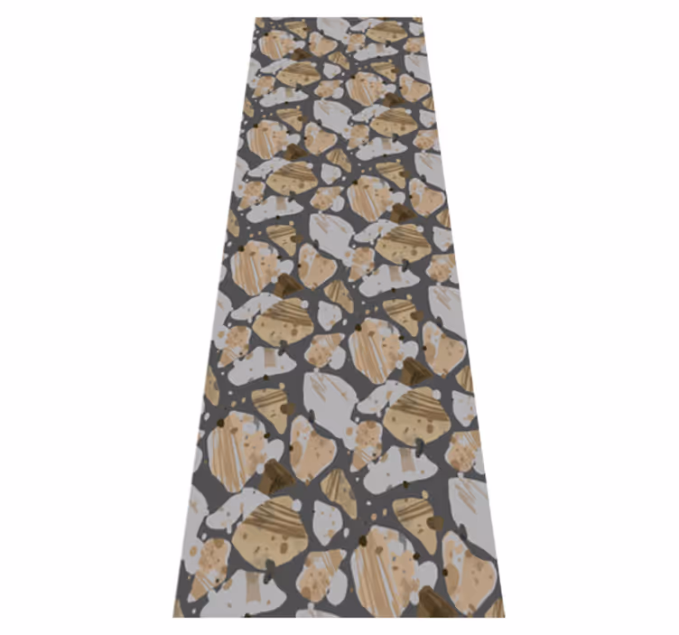 Alfombra vinílica dormitorio patrón terrazzo cemento - TenVinilo