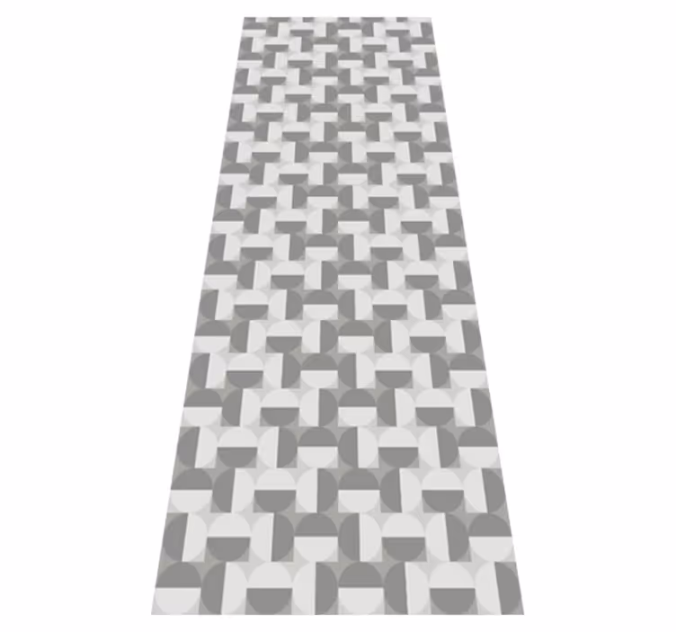Alfombra vinílica dormitorio patrón círculos grises nórdico - TenVinilo