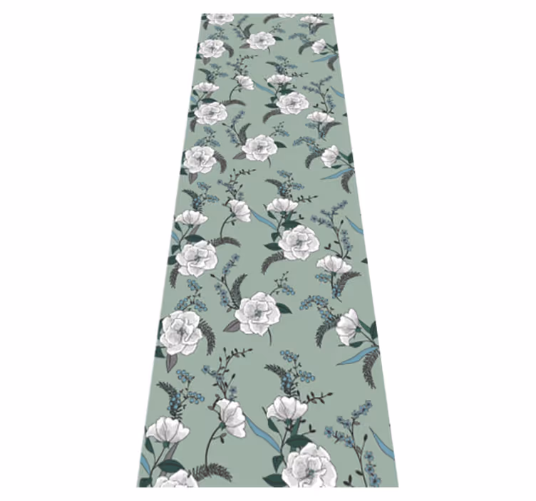 Alfombra vinílica dormitorio árbol de magnolia blanca - TenVinilo