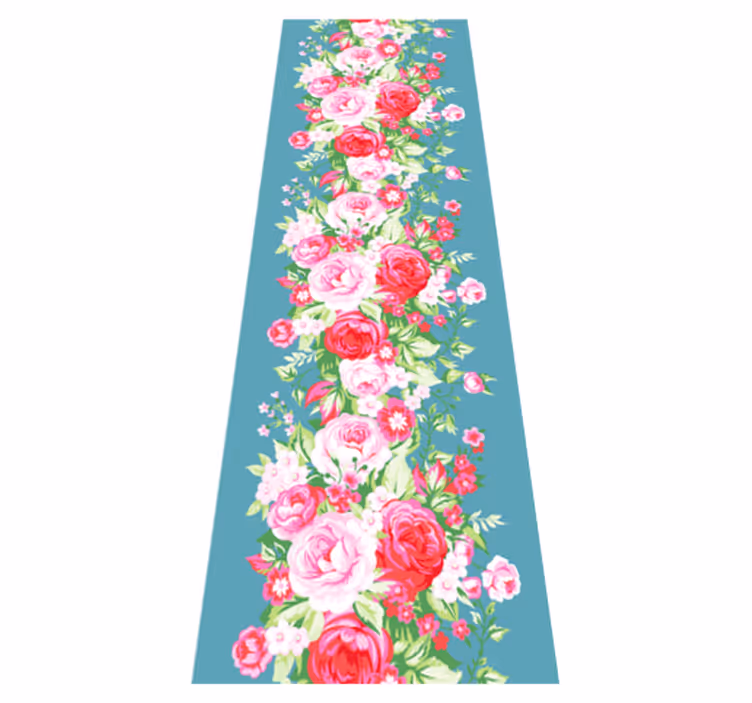 Alfombra vinílica dormitorio diseño turquesa shabby chic - TenVinilo
