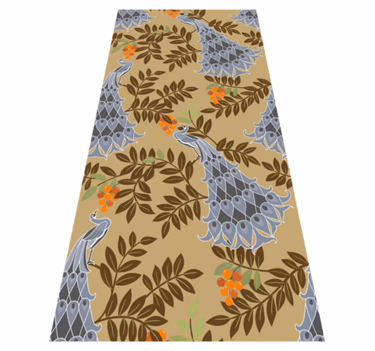 Alfombra vinílica dormitorio diseño pavo gris africano - TenVinilo