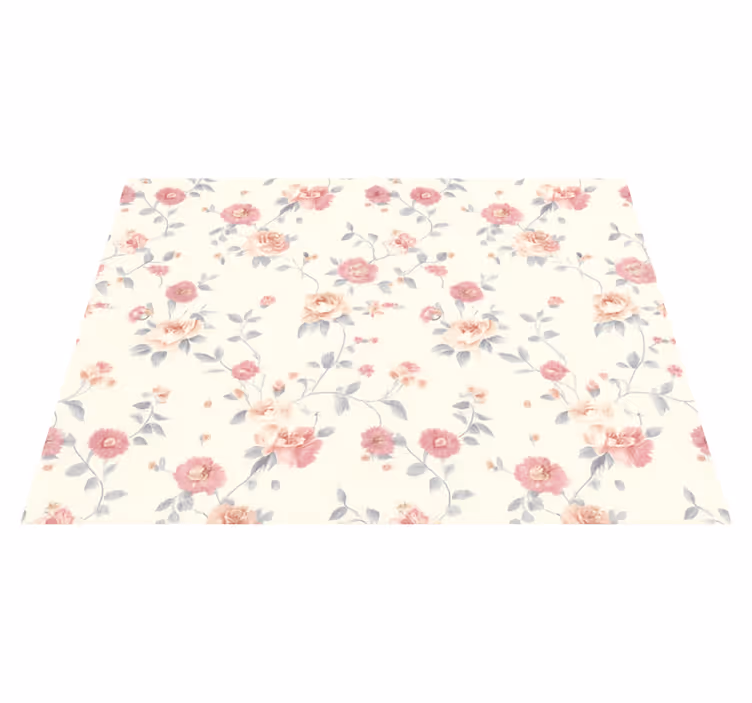 Alfombra vinílica dormitorio estampado floral - TenVinilo