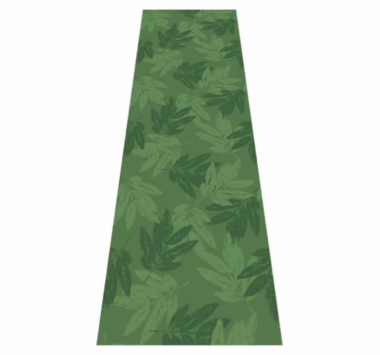 Alfombra vinílica oficina patrón hojas verdes simple - TenVinilo