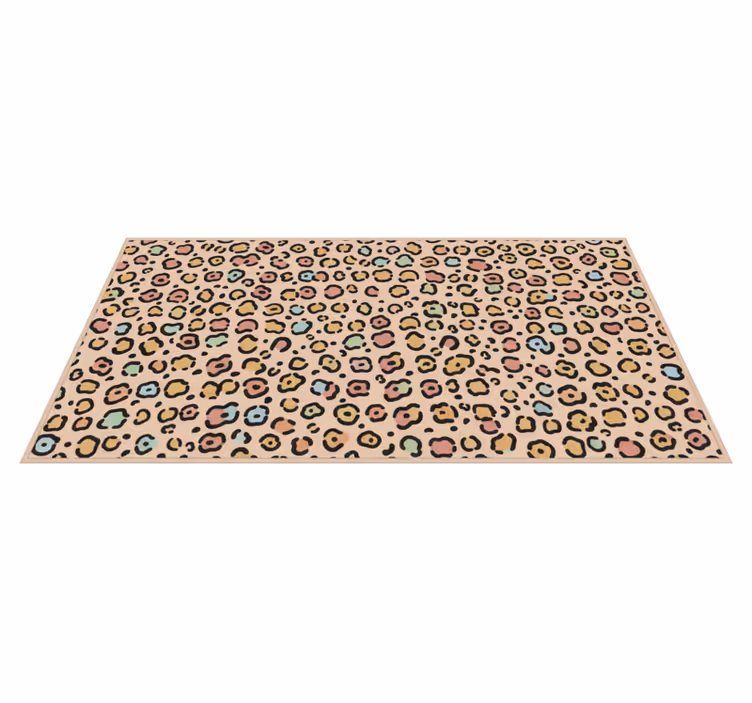 Alfombra vinílica dormitorio leopardo pastel color print - TenVinilo