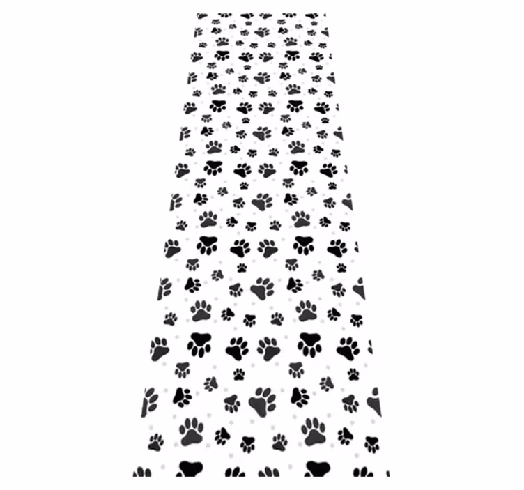 Alfombra vinílica dormitorio diseño de huellas de mascotas - TenVinilo