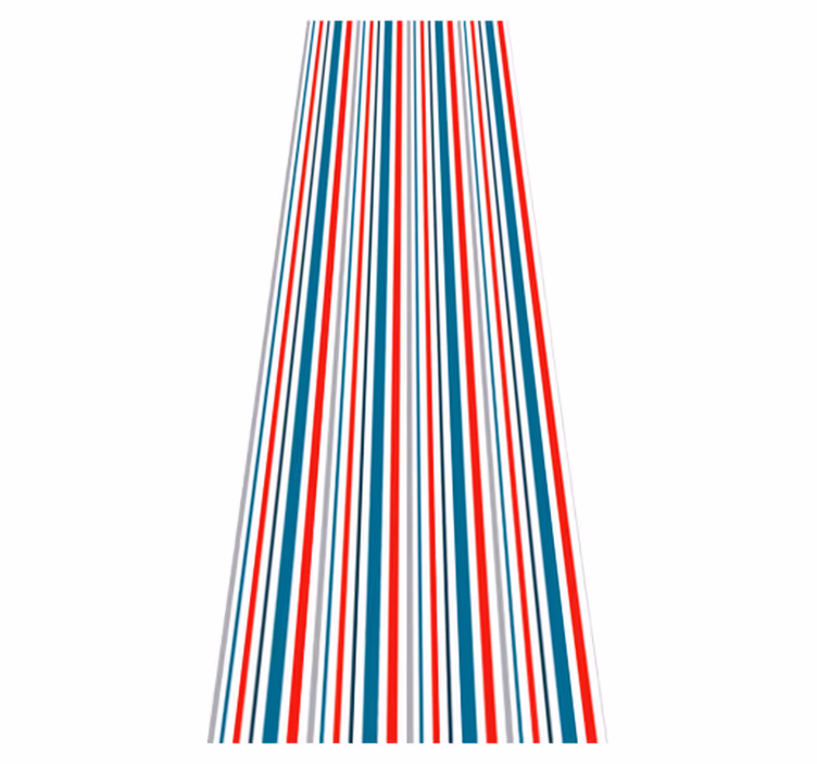Alfombra vinílica dormitorio diseño rayas retro marino - TenVinilo