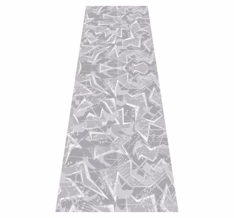 Alfombra vinílica dormitorio gráficos finos grises 80's - TenVinilo