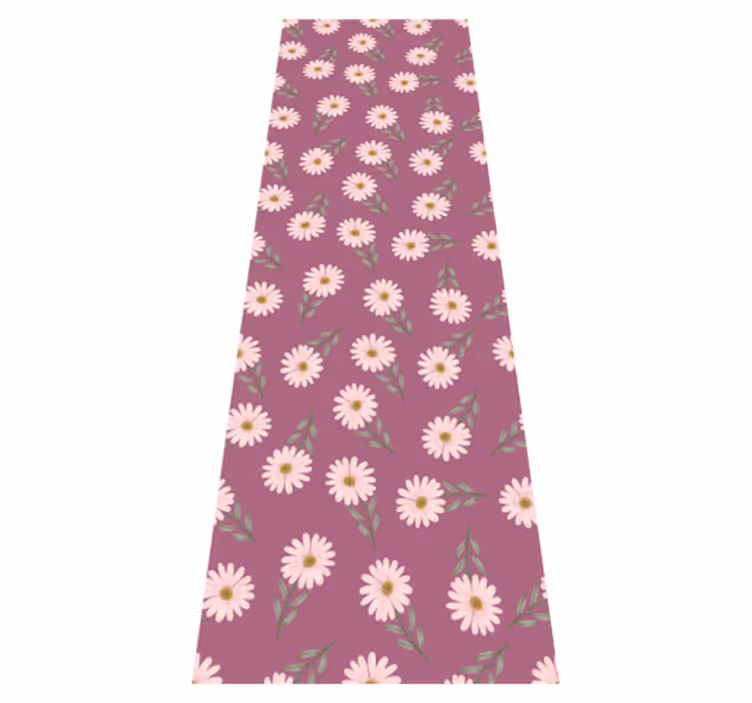 Alfombra vinílica dormitorio flores margaritas rosas - TenVinilo