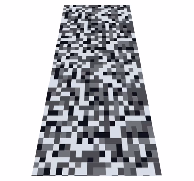 Alfombra vinílica dormitorio cuadrados gris con sombras - TenVinilo