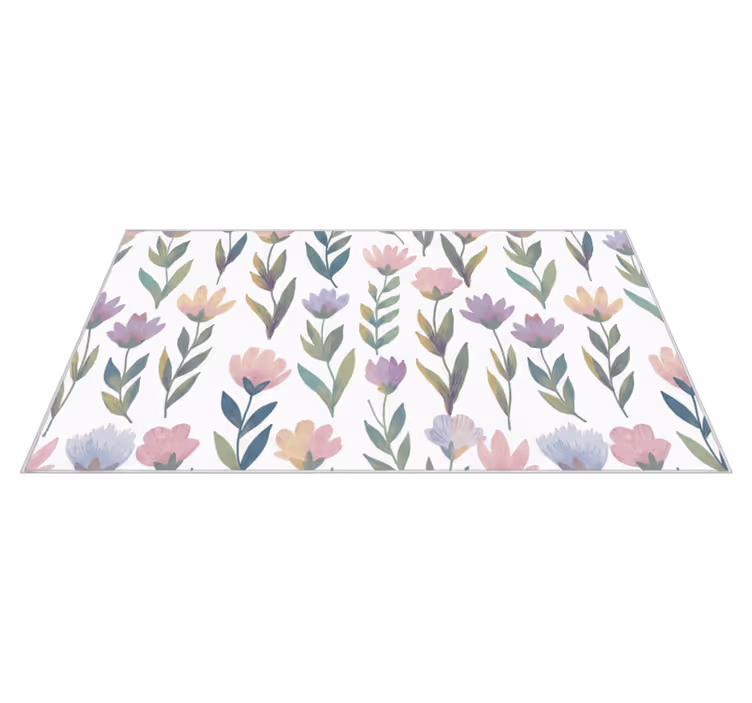 Alfombra vinílica dormitorio adhesivo flor estilo nórdico - TenVinilo