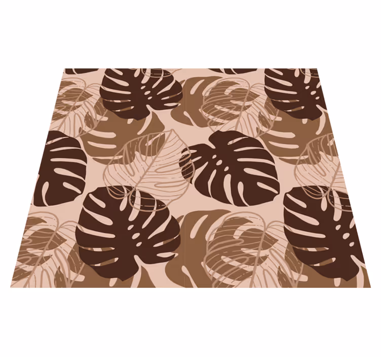 Alfombra vinílica naturaleza monstera deliciosa marrón - TenVinilo
