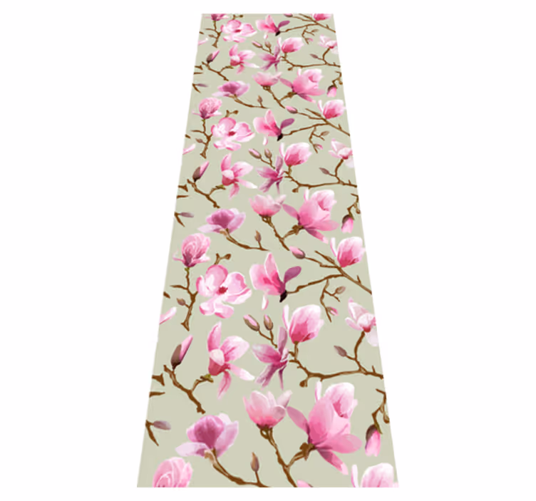 Alfombra vinílica naturaleza magnolia púrpura hermosa - TenVinilo