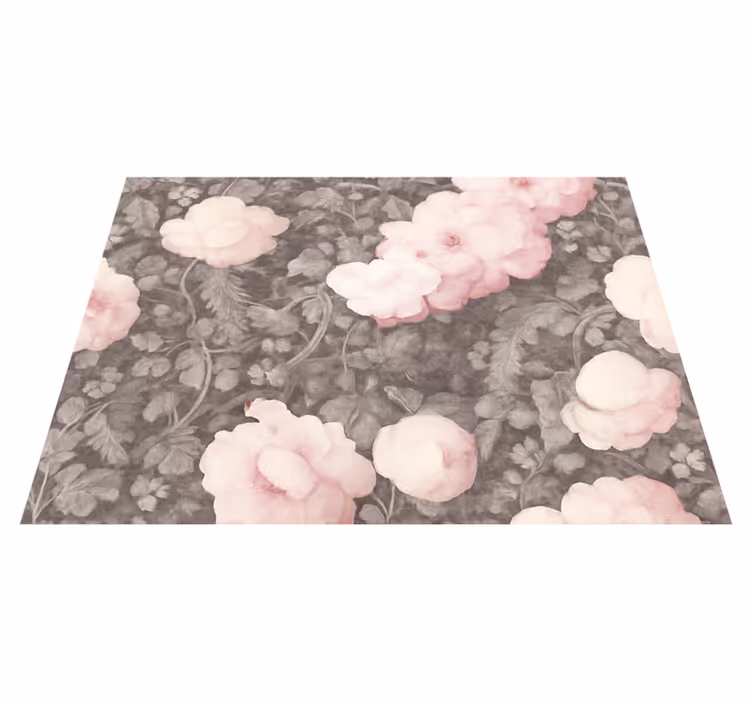 Alfombra vinílica naturaleza lino vintage floración - TenVinilo
