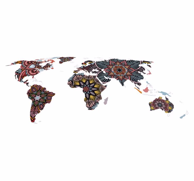 Alfombra de vinilo mapamundi mandala del mundo - TenVinilo