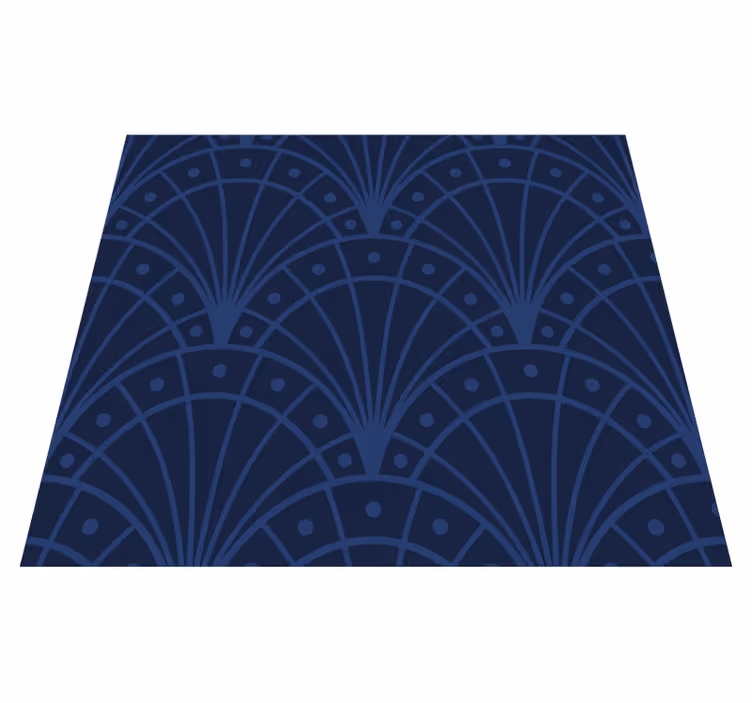 Alfombra vinílica vintage azul marino art déco - TenVinilo