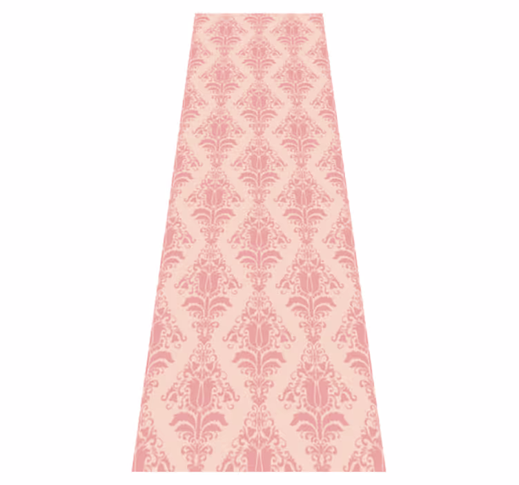 Alfombra vinílica vintage con patrón floral rosa provincial - TenVinilo
