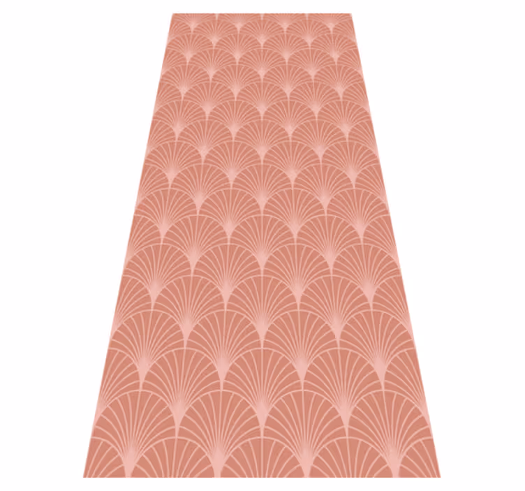 Alfombra vinílica vintage con diseño de palmas rosa dorado - TenVinilo