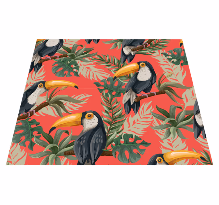 Alfombra vinílica animales tucanes tropicales carta para ti - TenVinilo