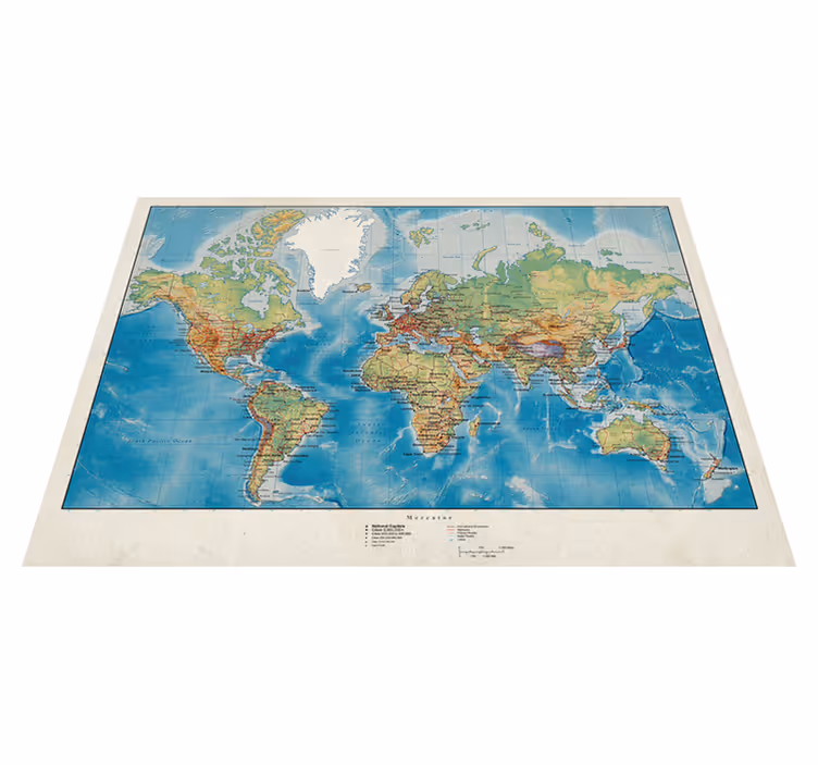 Alfombra de vinilo mapamundi mercator - TenVinilo
