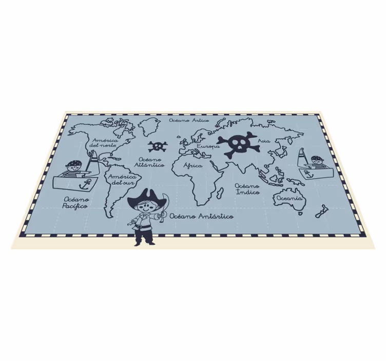 Alfombra de vinilo mapamundi pirata - TenVinilo