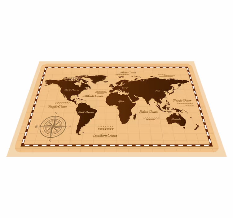 Alfombra de vinilo mapamundi atlas - TenVinilo