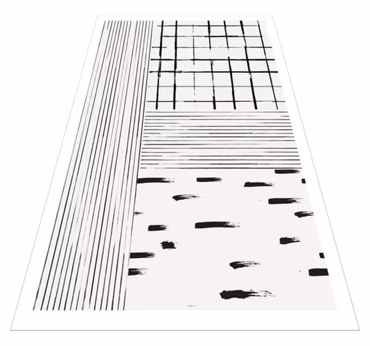 Alfombras vinílicas modernas líneas negras - TenVinilo