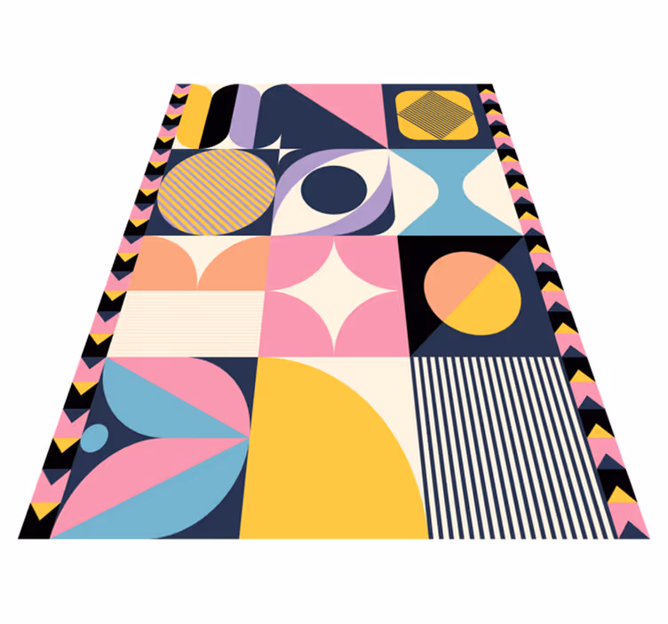 Alfombras vinílicas modernas arte geométrico multicolor - TenVinilo
