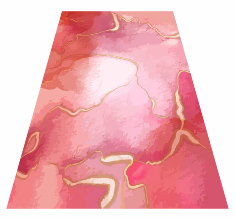 Alfombras vinílicas modernas efecto mármol rosa y oro - TenVinilo