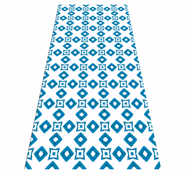 Alfombra vinílica imitación diseño diamante azul geométrico - TenVinilo