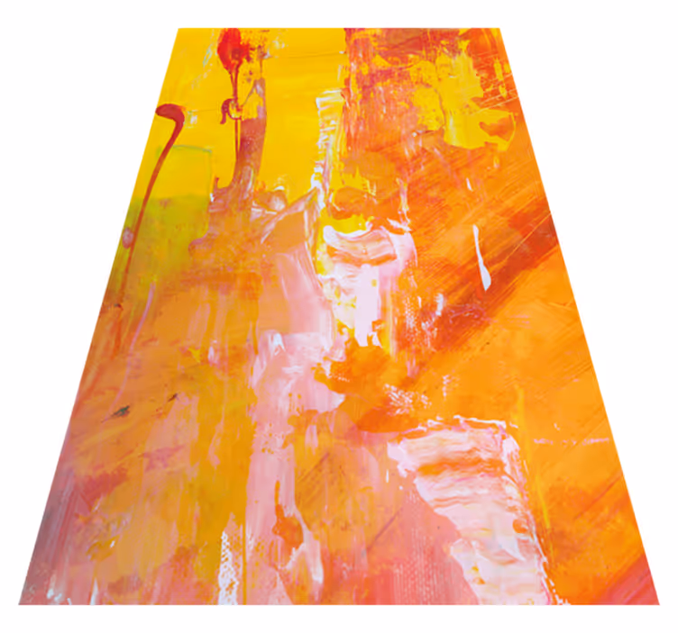 Alfombra vinílica imitación diseño abstracto naranja - TenVinilo