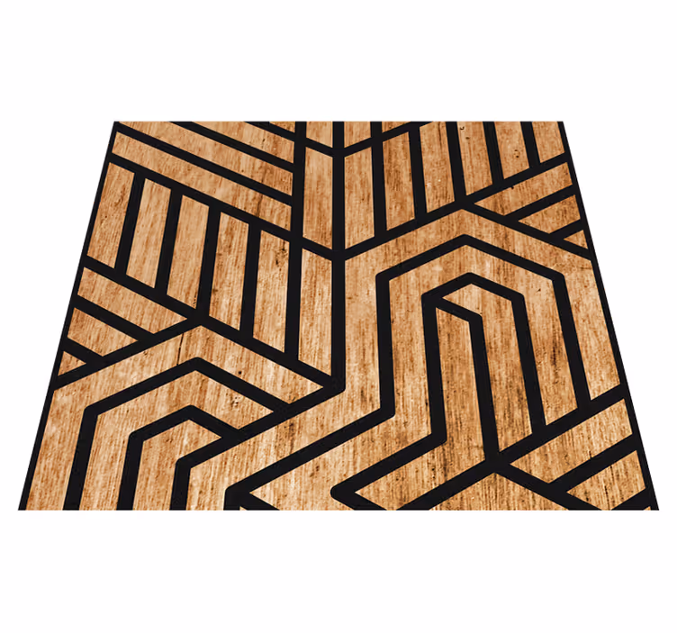 Alfombra vinílica imitación geometría madera - TenVinilo