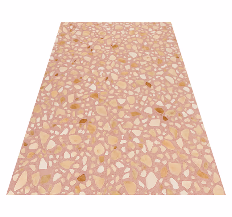 Alfombra vinílica imitación terrazo tierra rosa - TenVinilo
