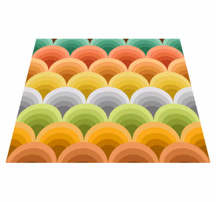 Alfombra vinílica vintage círculos naranjas - TenVinilo