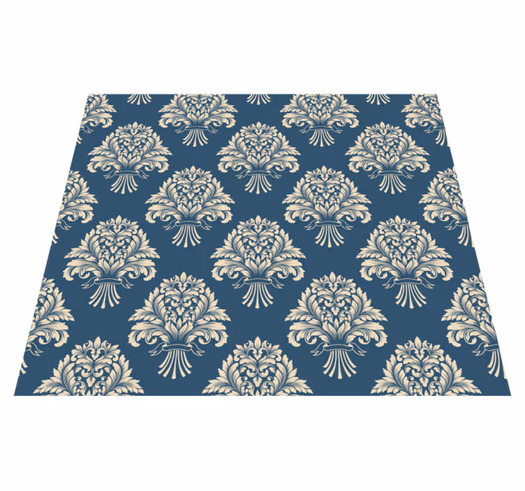 Alfombra vinílica vintage diseño de flores barrocas - TenVinilo