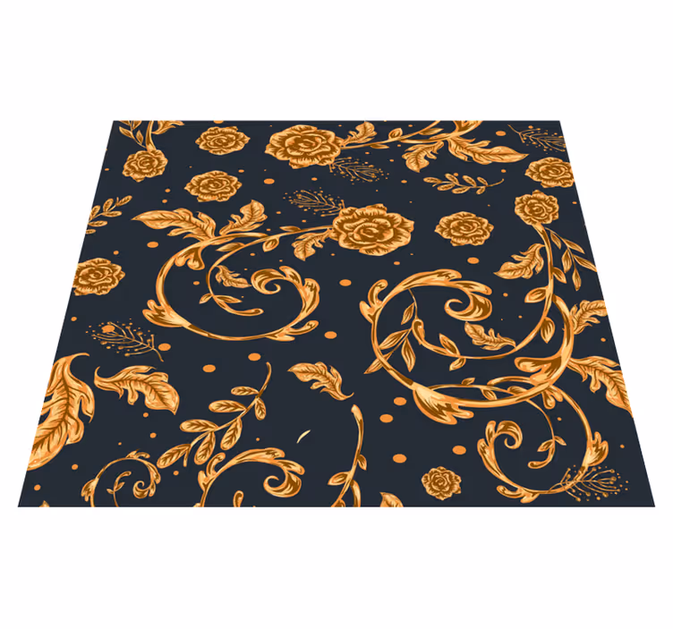 Alfombra vinílica vintage hojas doradas - TenVinilo