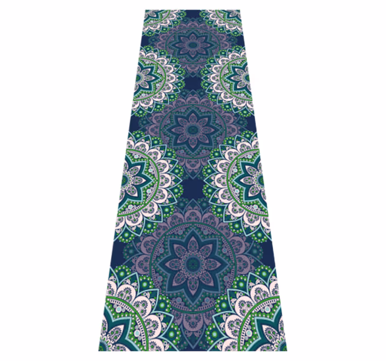 Alfombra vinílica vintage mandala de vitrales - TenVinilo