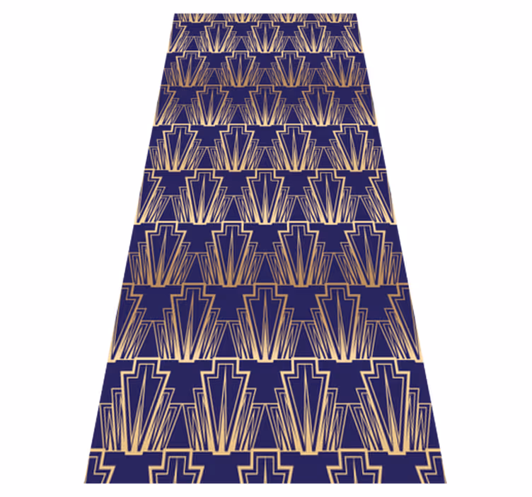 Alfombra vinílica vintage patrón decorativo dorado - TenVinilo