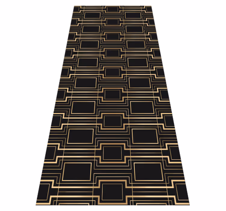 Alfombra vinílica vintage con patrón de marcos dorados - TenVinilo