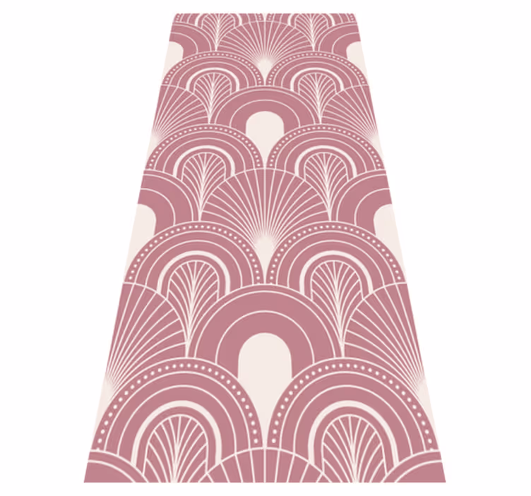 Alfombra vinílica vintage estilo decoración arco rosa dorado - TenVinilo