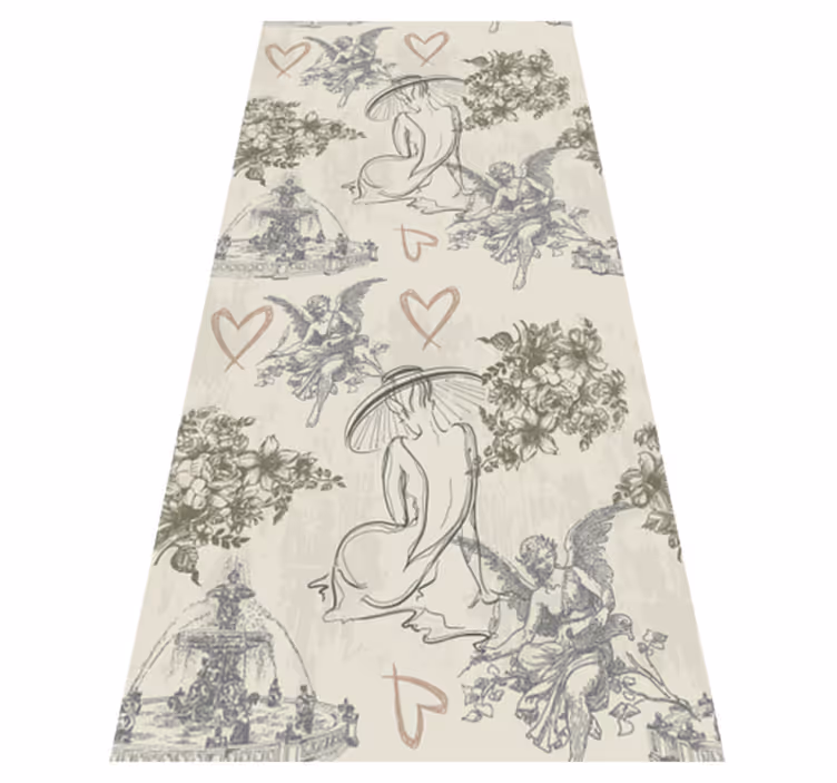 Alfombra vinílica vintage diseño romántico francés - TenVinilo
