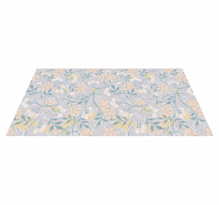 Alfombra vinílica vintage patrón floral elegante años 80 - TenVinilo