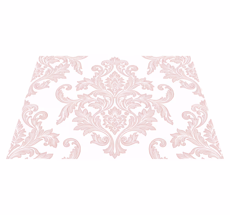 Alfombra vinílica vintage paisley damasco blush - TenVinilo