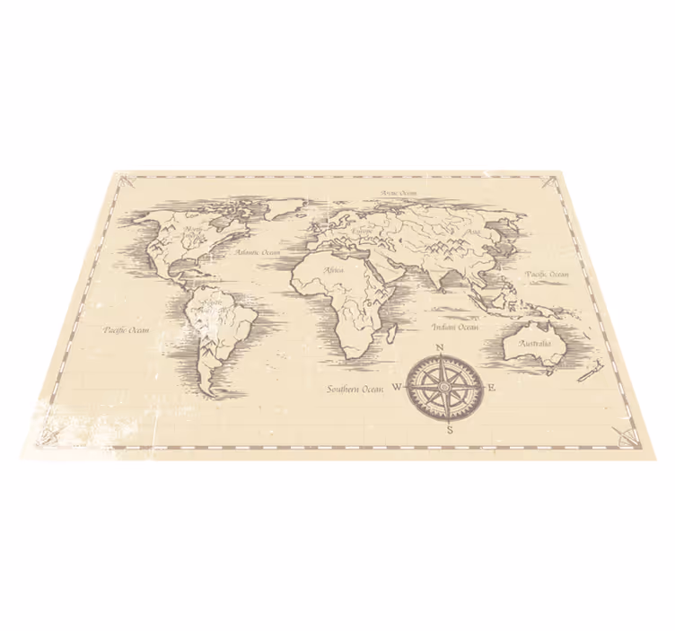 Alfombra de vinilo mapamundi mapa mundi vintage - TenVinilo