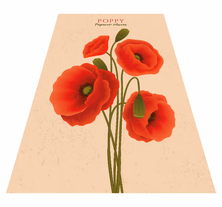 Alfombra vinílica flores amapolas - TenVinilo